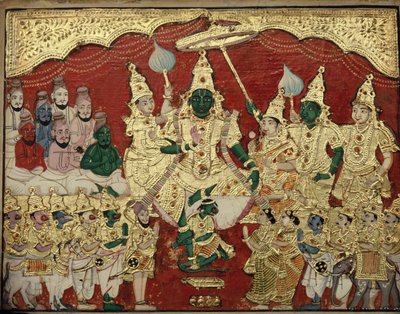 The Council of Rama, Tanjavore School of Painting, late 19th century, Tamil Nadu, India by Unknown